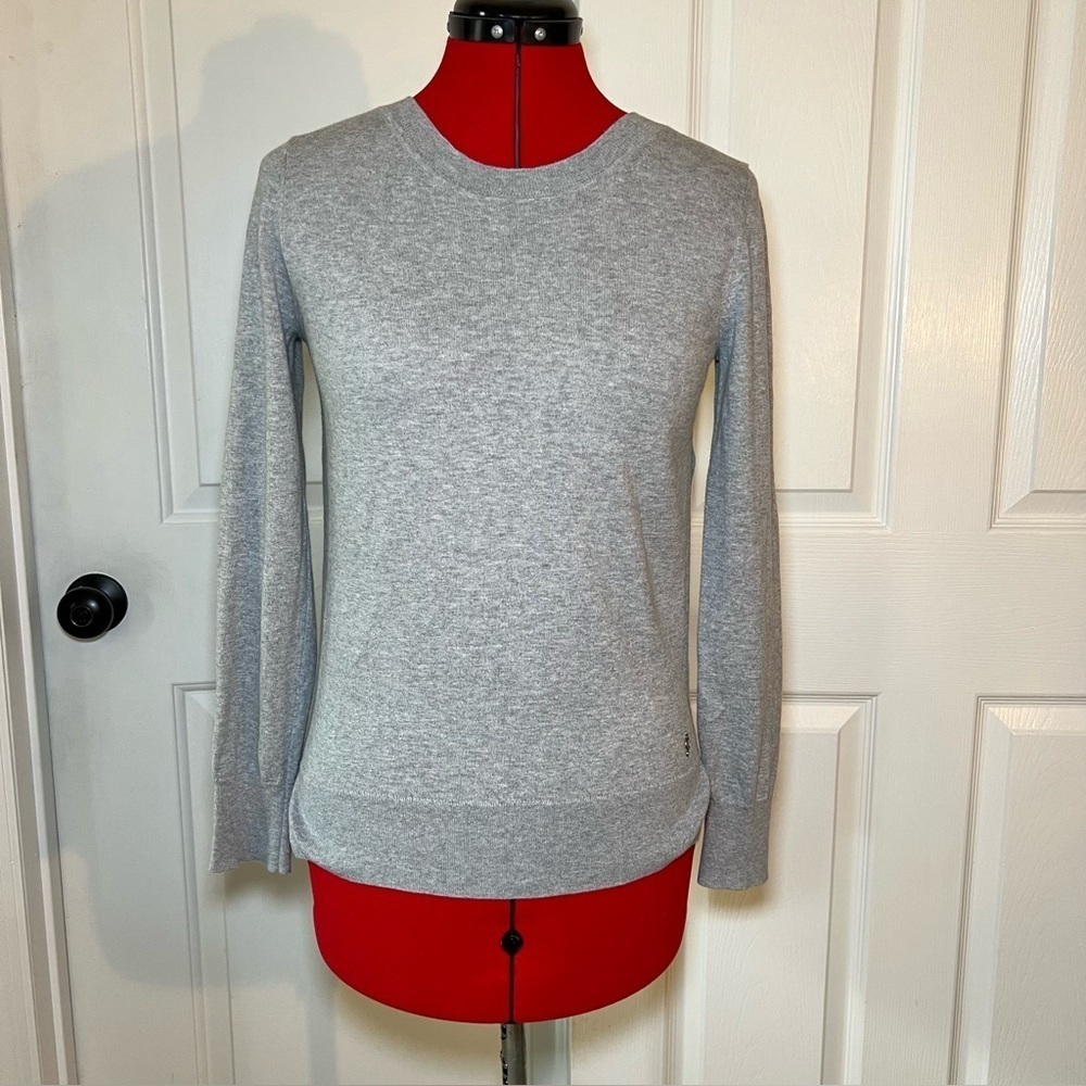 Juicy Couture Long Sleeve Cotton Cashmere Lightweight Gray Sweater